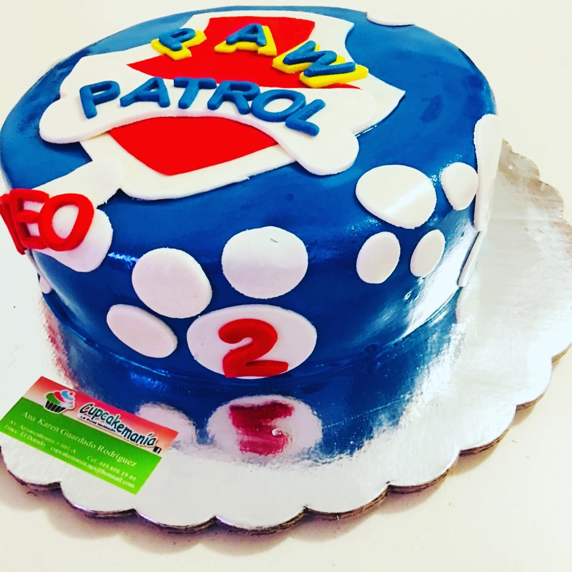 Pastel decorado de paw patrol hecho con fondant